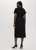 Short-Sleeve Mock-Neck Midi Sweater Dress
