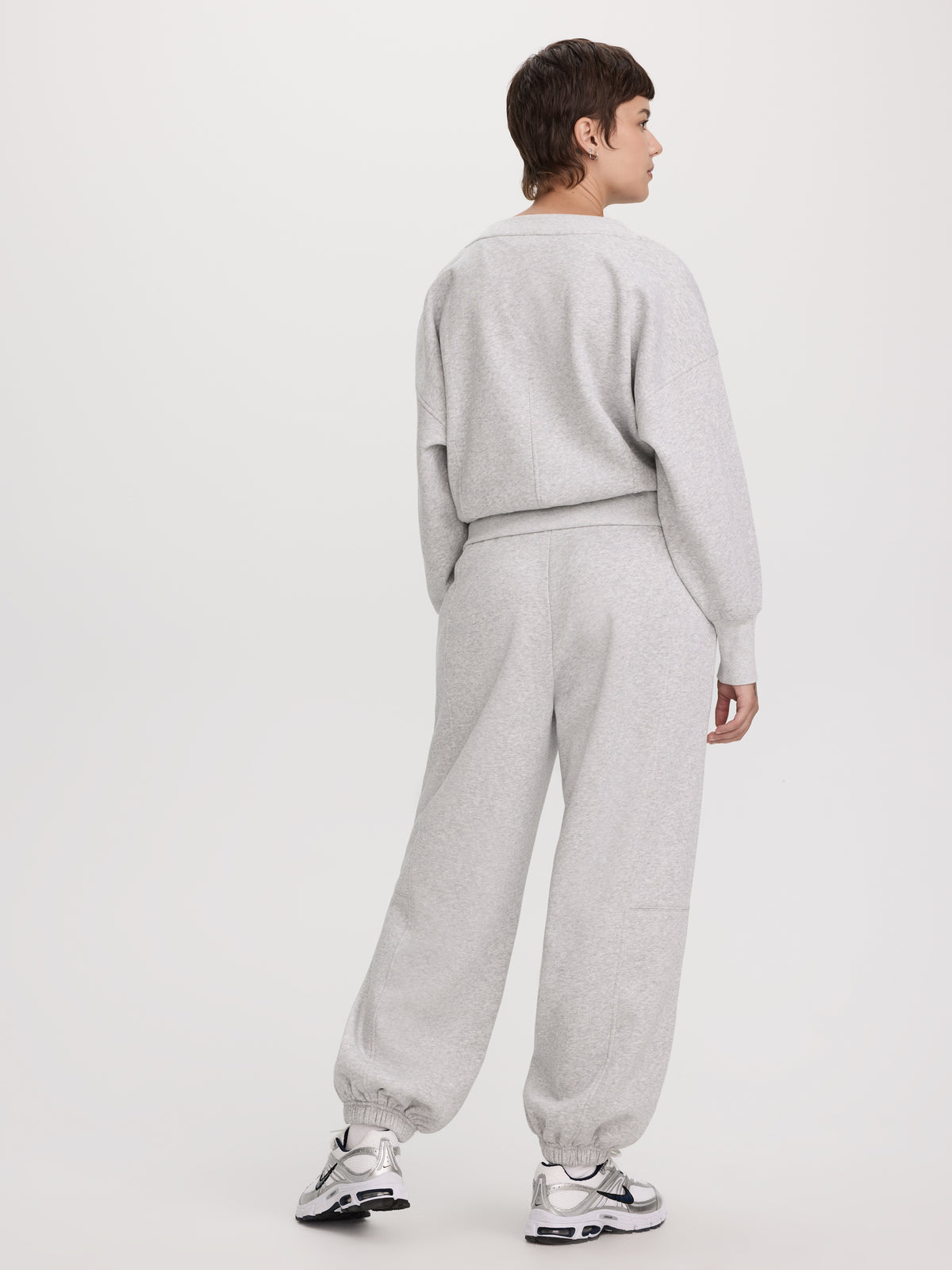 Long-Sleeve V-Neck French Terry Sweatshirt - Hyba