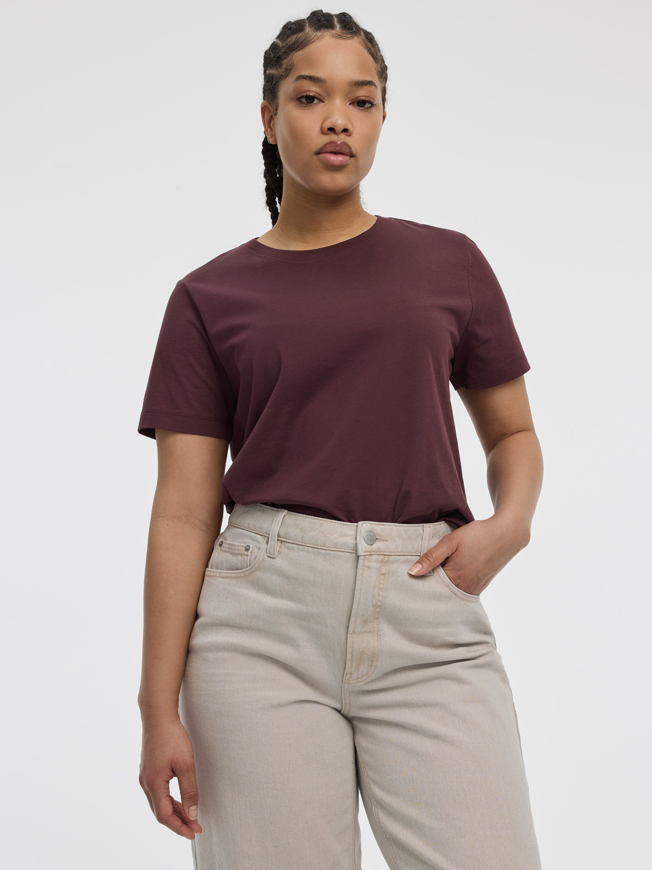 T-shirt à col rond coupe Boyfriend - R Essentials