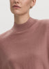 Merino-Blend Short-Sleeve Mock-Neck Sweater