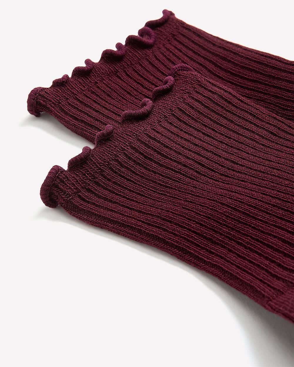 Bas cheville en coton avec ourlets ondulés