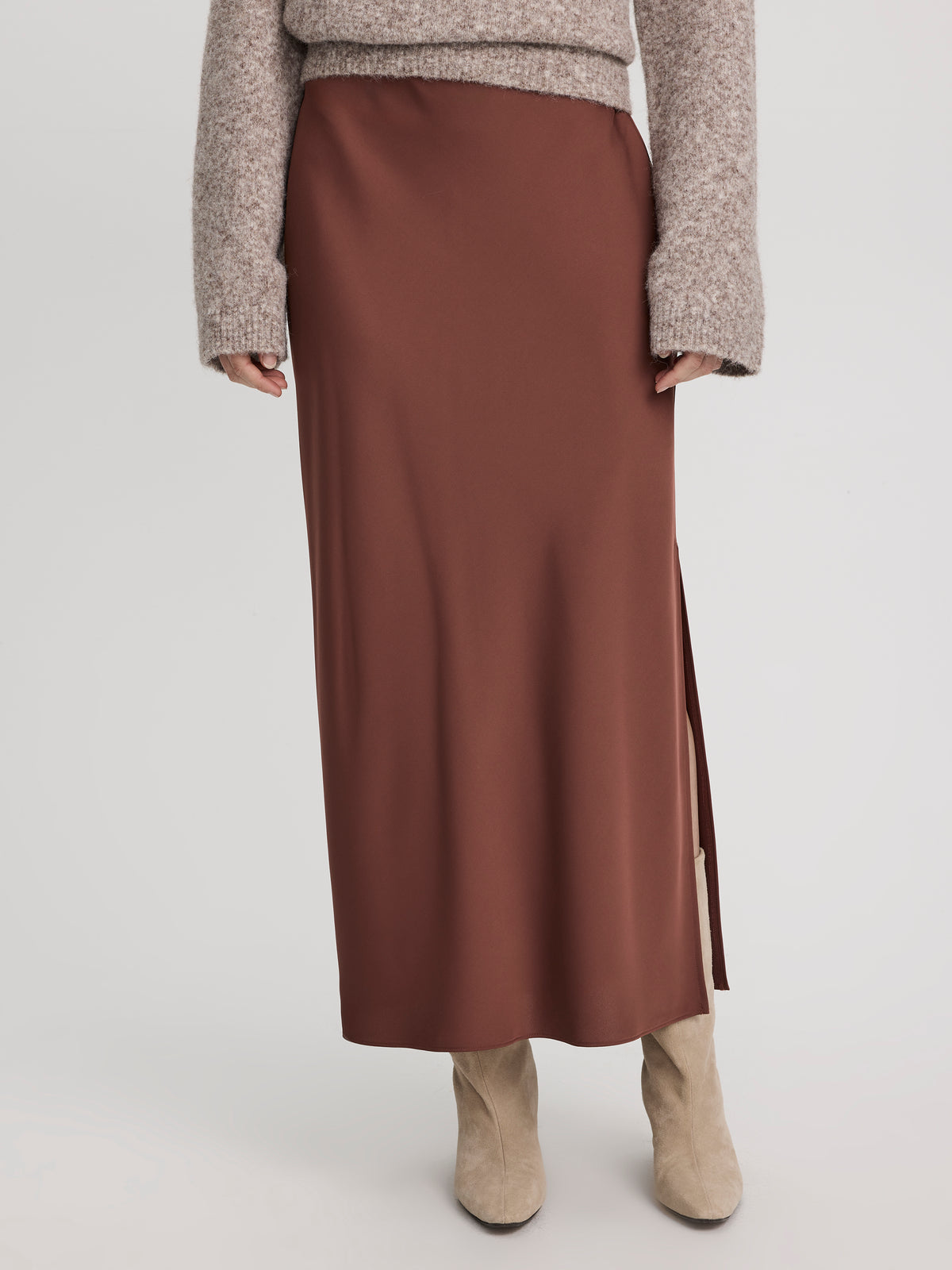 Retro Column Women’s Maxi Satin Column Skirt – Elegant Vintage Style | Reitmans