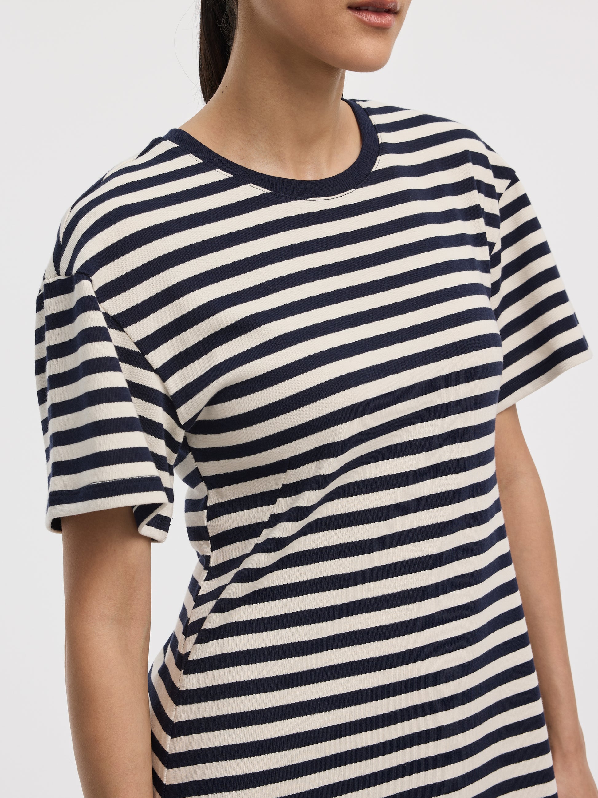women's striped t shirt dress Women's Striped T-Shirt Dress with Stretch Knit – Reitmans