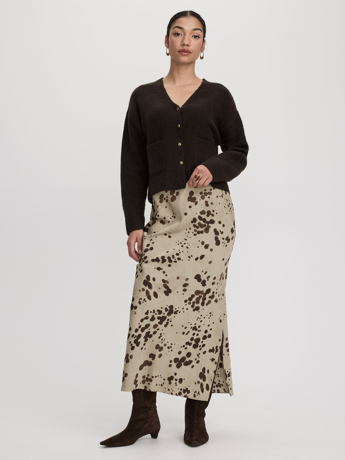 Maxi Column Satin Skirt