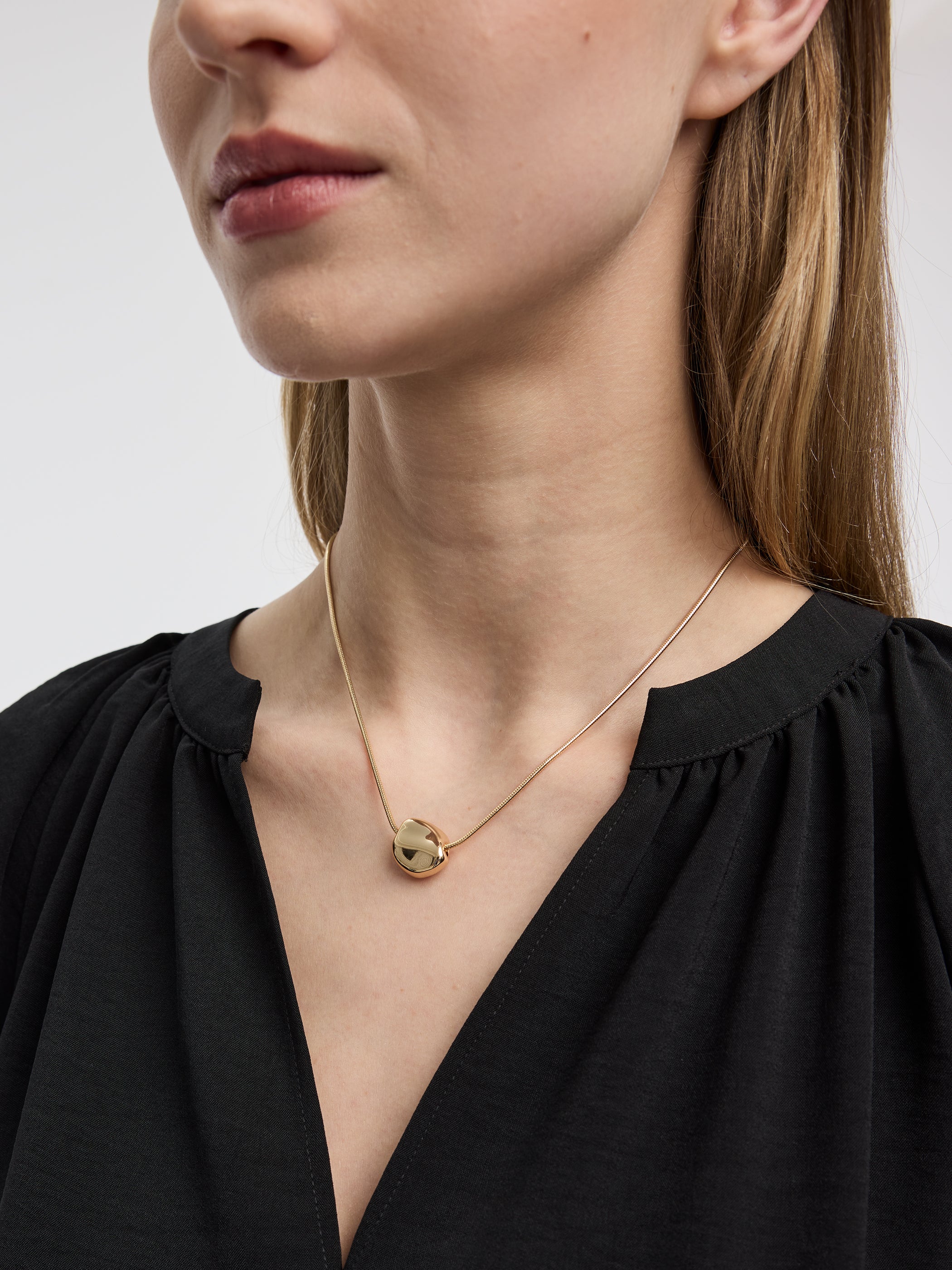 Snake Chain with Pebble Pendant