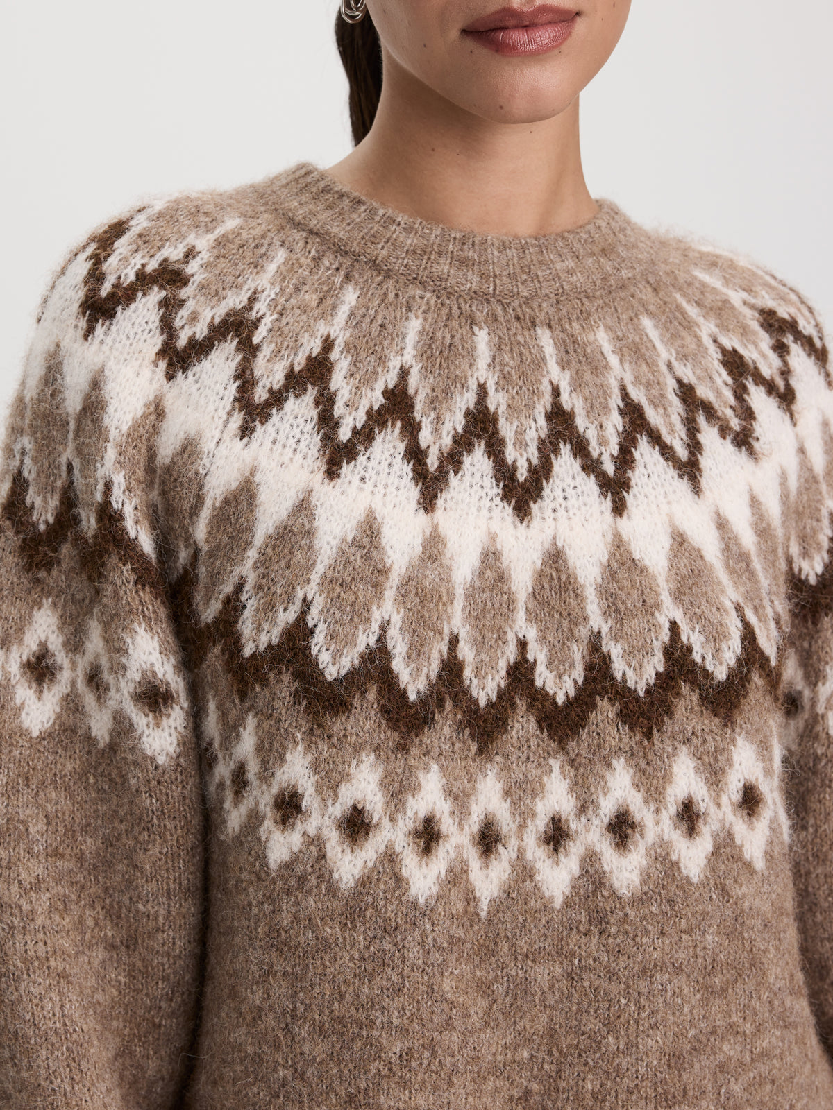 Long-Sleeve Pullover with Fair-Isle Pattern