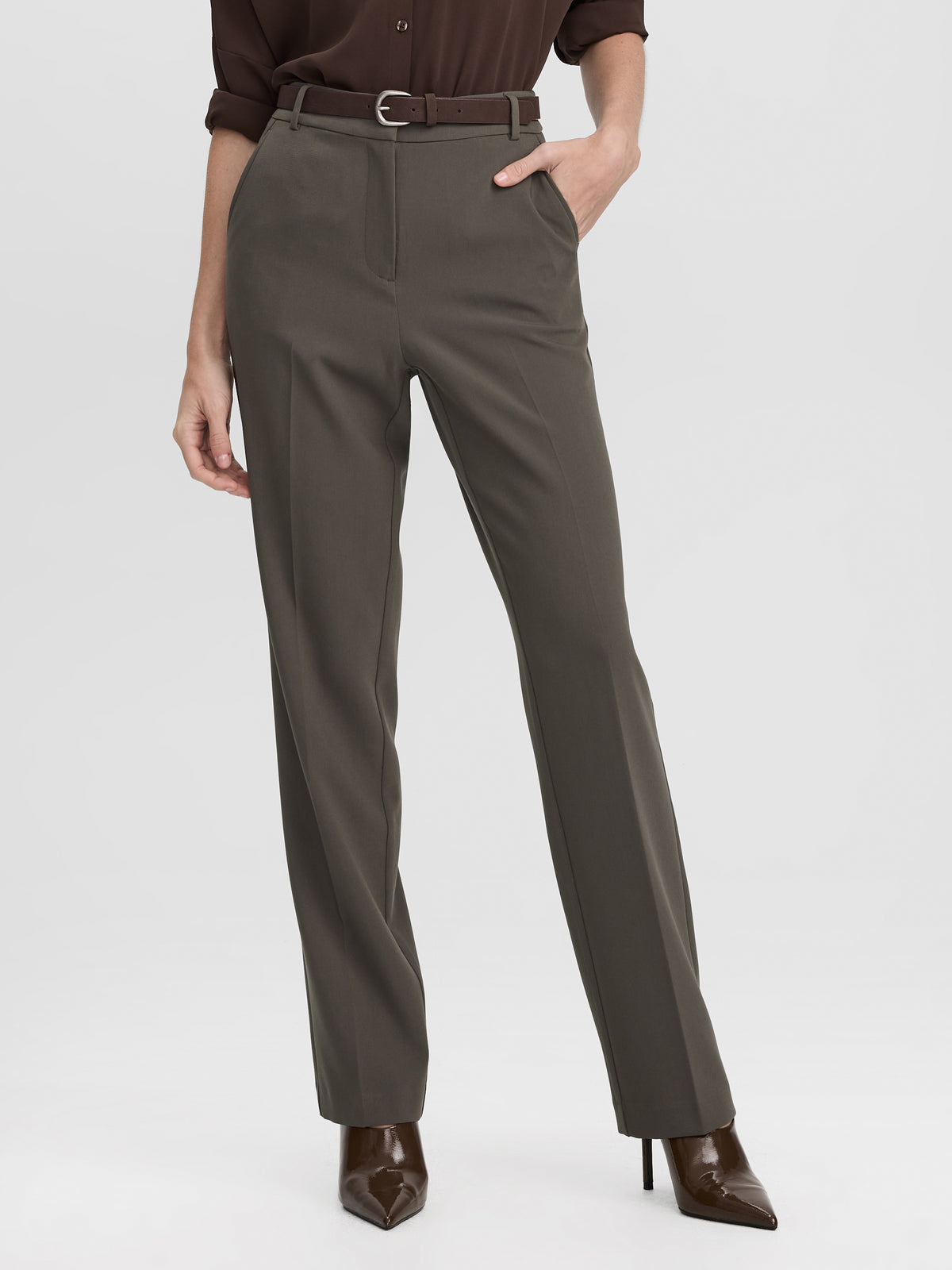 Straight-Leg High-Rise Pants - The Studio