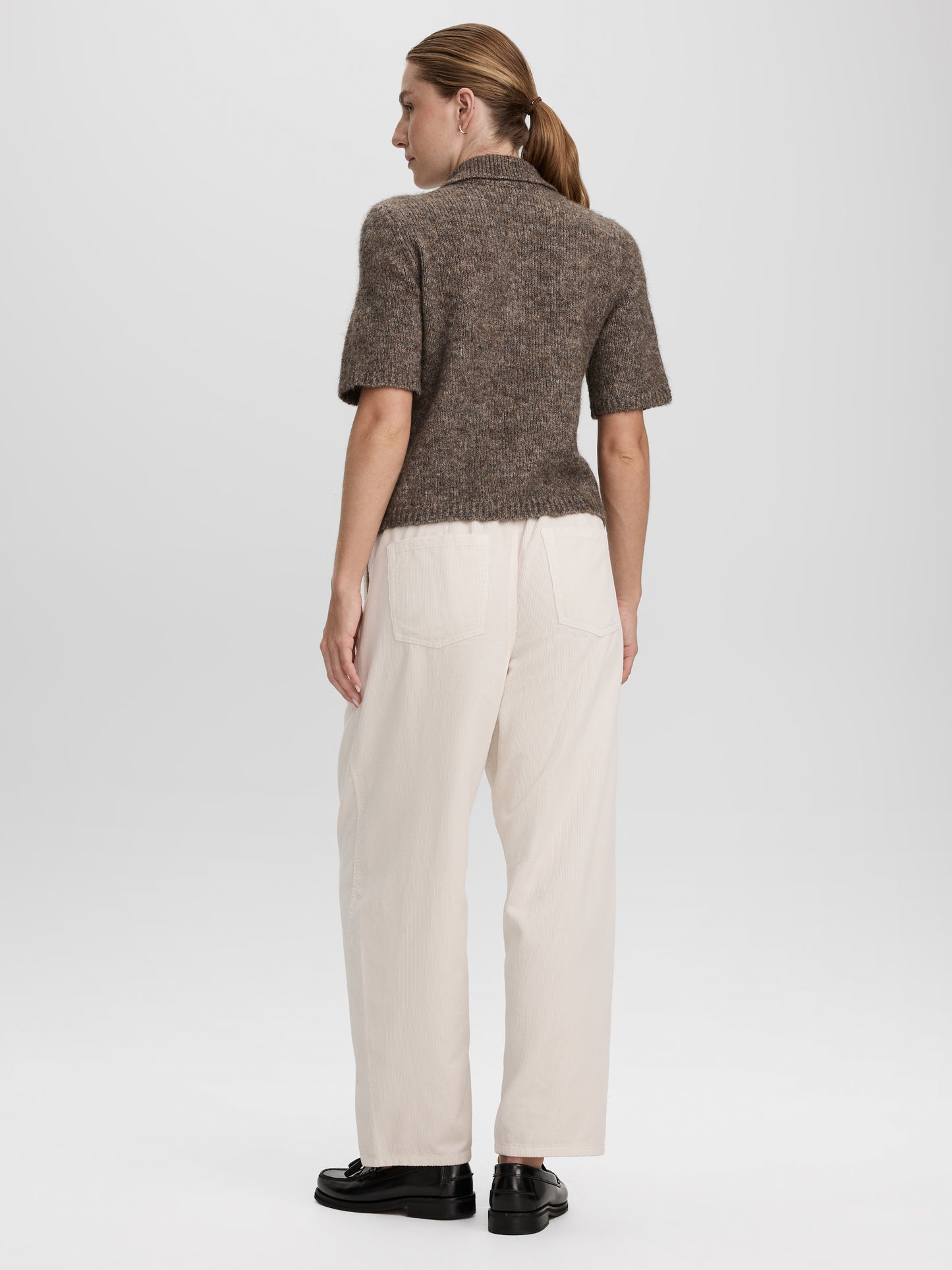 High-Rise Barrel Corduroy Pants