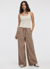 Pantalon à jambe large en mélange de lin