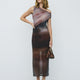 Sleeveless Bodycon Maxi Dress with Side Shirring