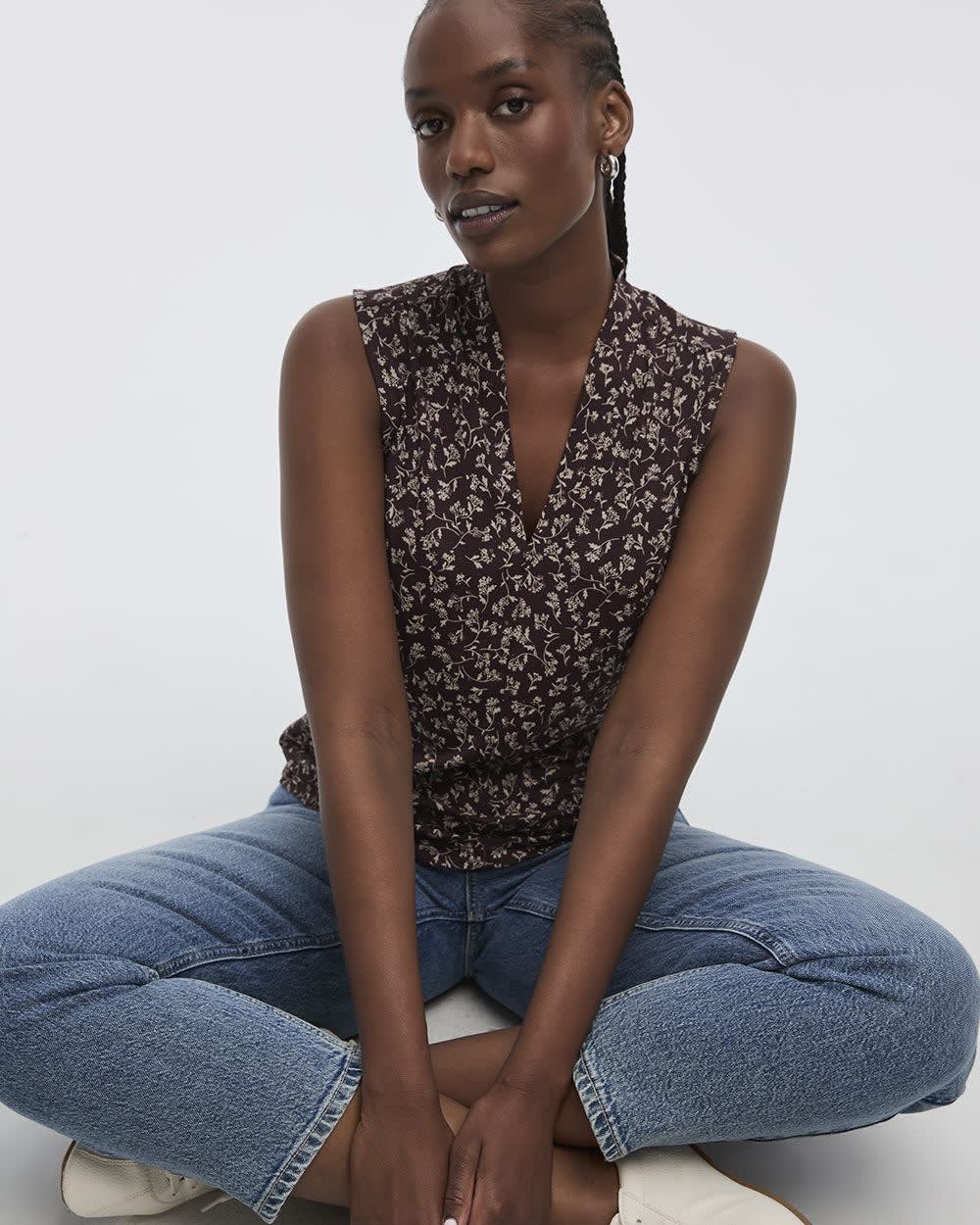 Haut sans manches à col V