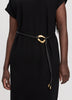 Short-Sleeve Mock-Neck Midi Sweater Dress