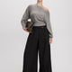 Wide-Leg Mid-Rise Pants with Asymmetrical Waist - The Timeless - Curvy Fit
