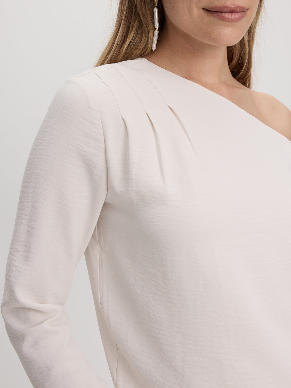 Long-Sleeve Off-the-Shoulder Blouse