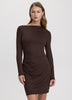 Long-Sleeve Bodycon Mini Dress with Side Shirrings