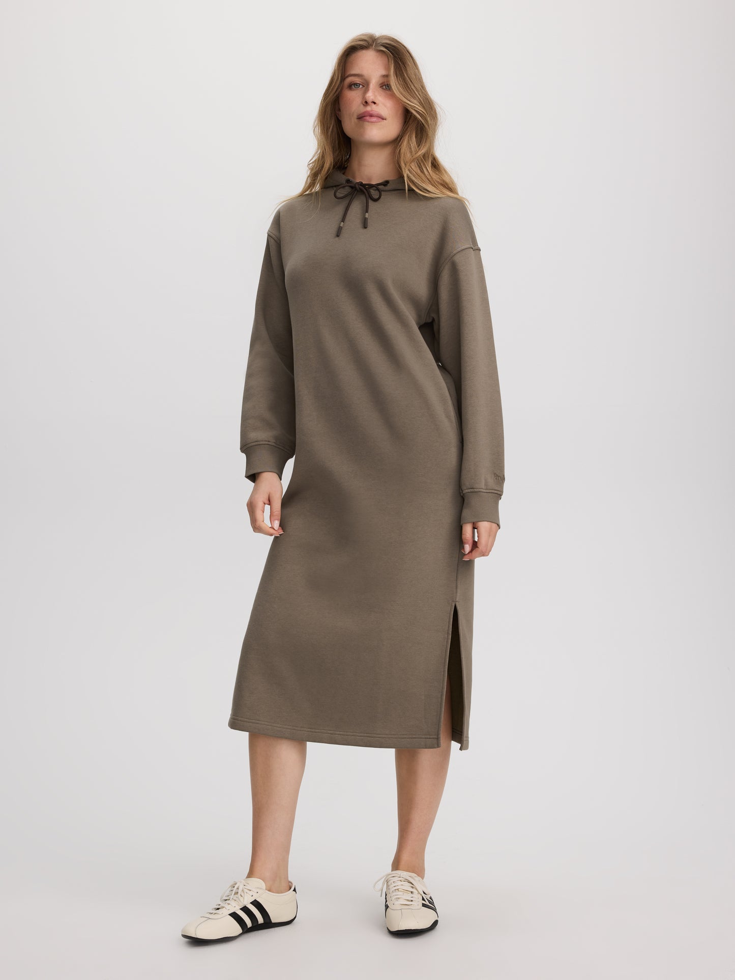 French Terry Hooded Midi Dress