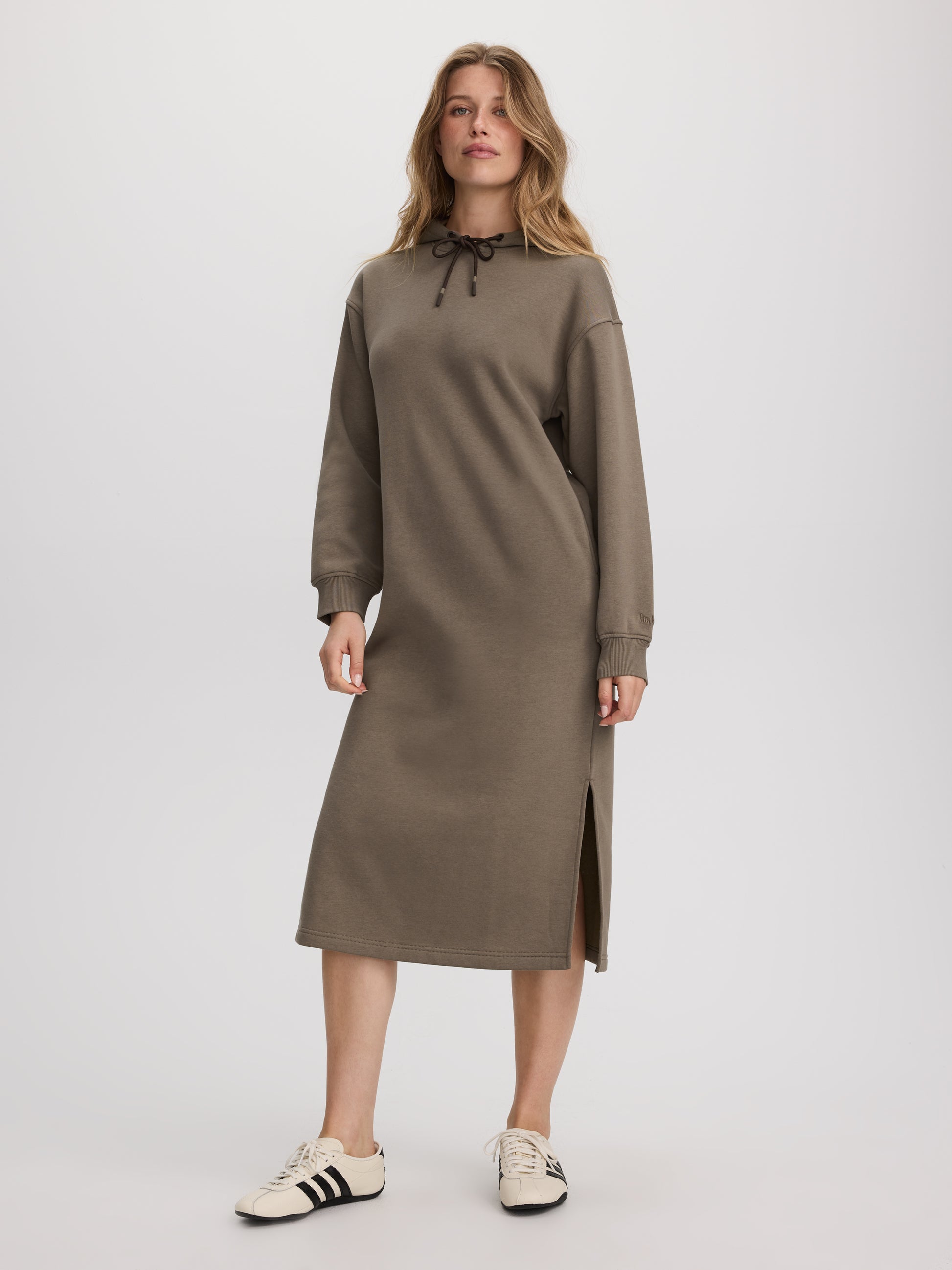 French Terry Hooded Midi Dress