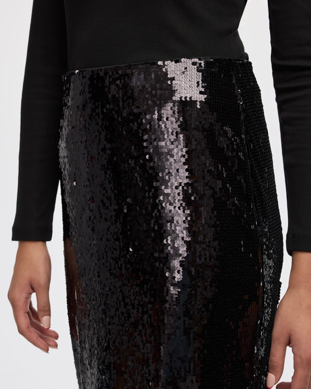 Midi Column Sequins Skirt