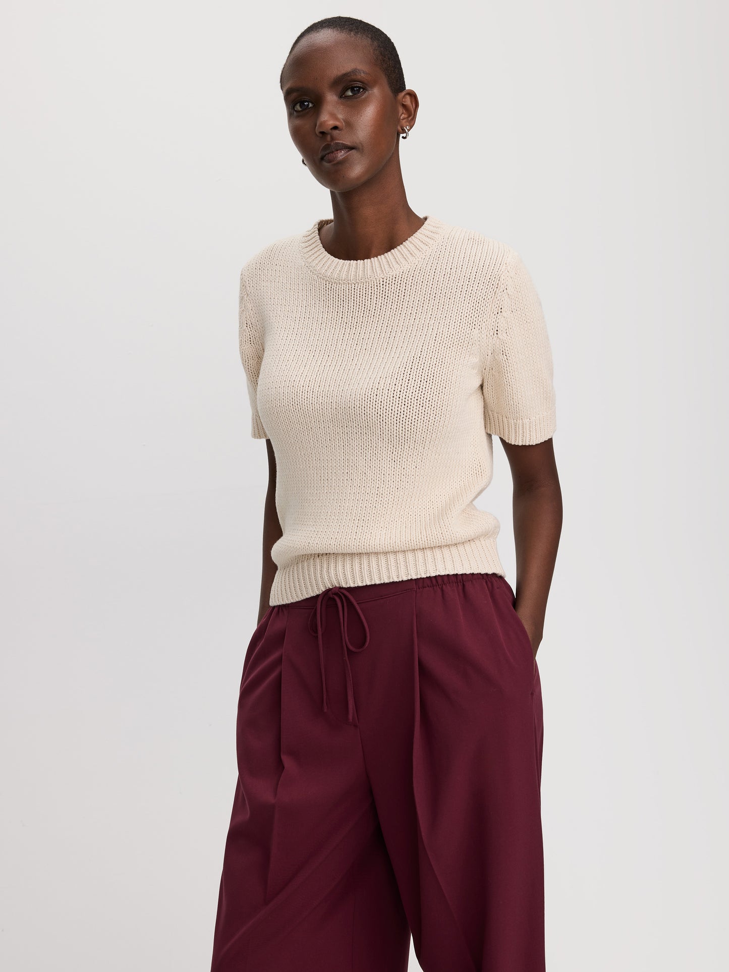 Short-Sleeve Crew-Neck Pullover