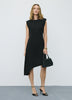 Sleeveless Midi Dress with Shoulder Pads