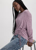 Long-Sleeve Top with Shirred Side