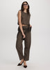 Houndstooth Mid-Rise Barrel Pants - The Timeless