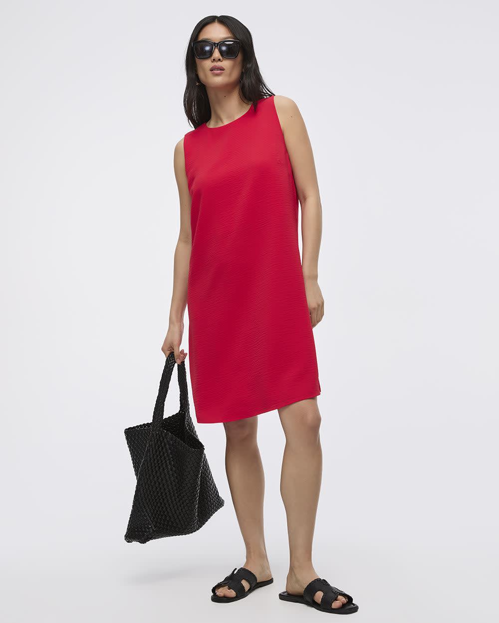 Sleeveless Crew-Neck Shift Dress