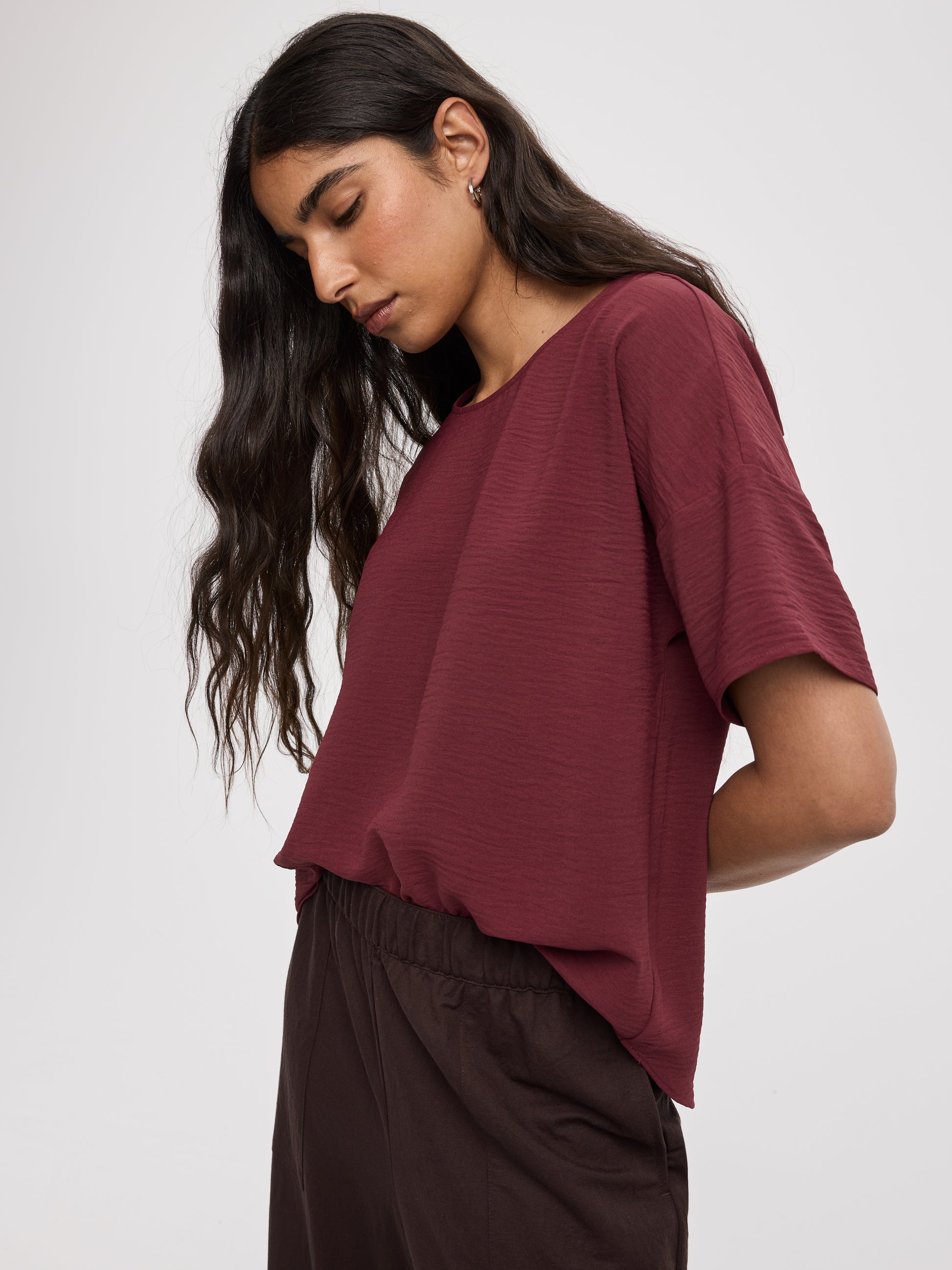 Crew-Neck T-Shirt Blouse