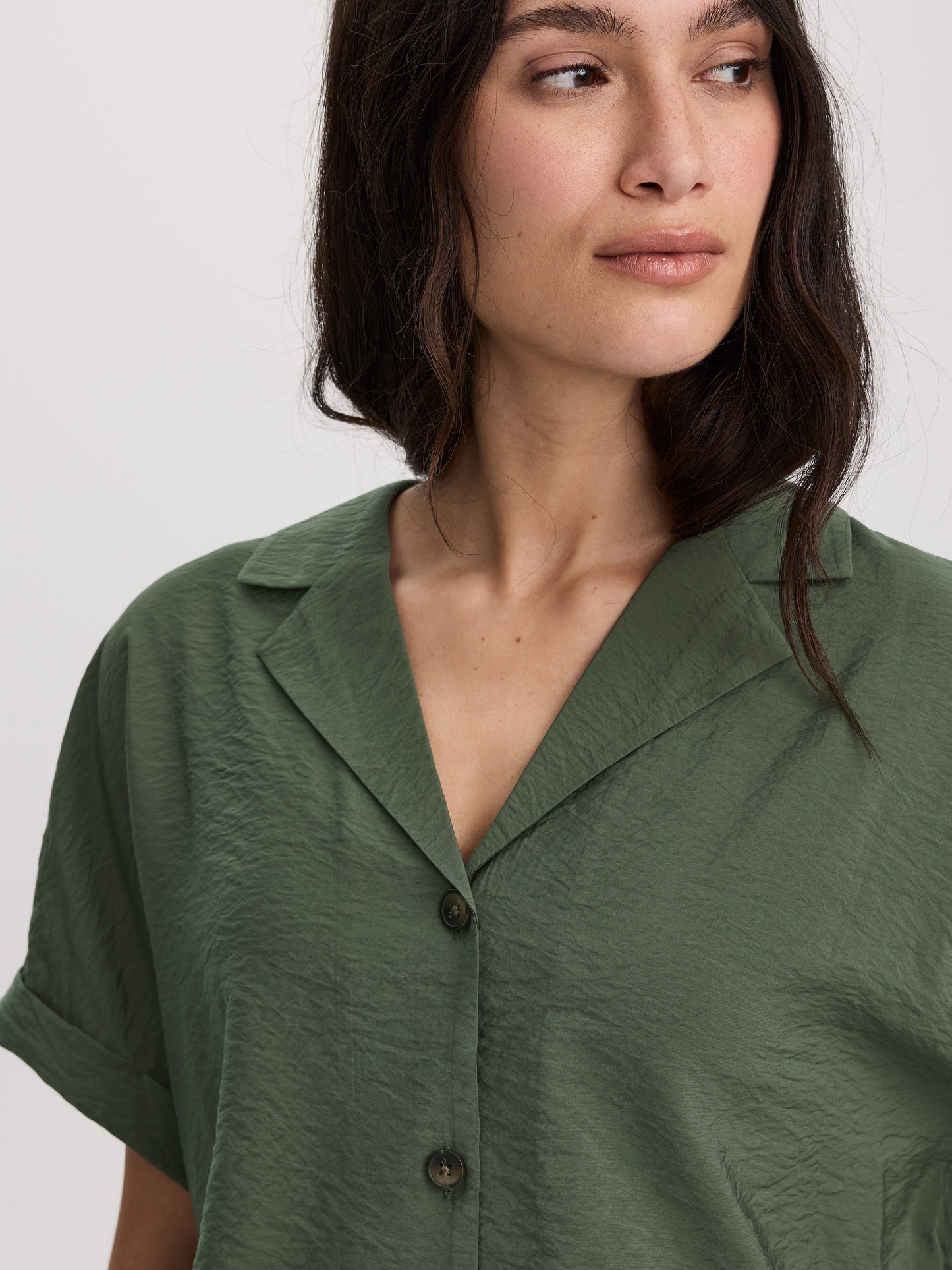 Short-Sleeve Shirt with Notch Collar