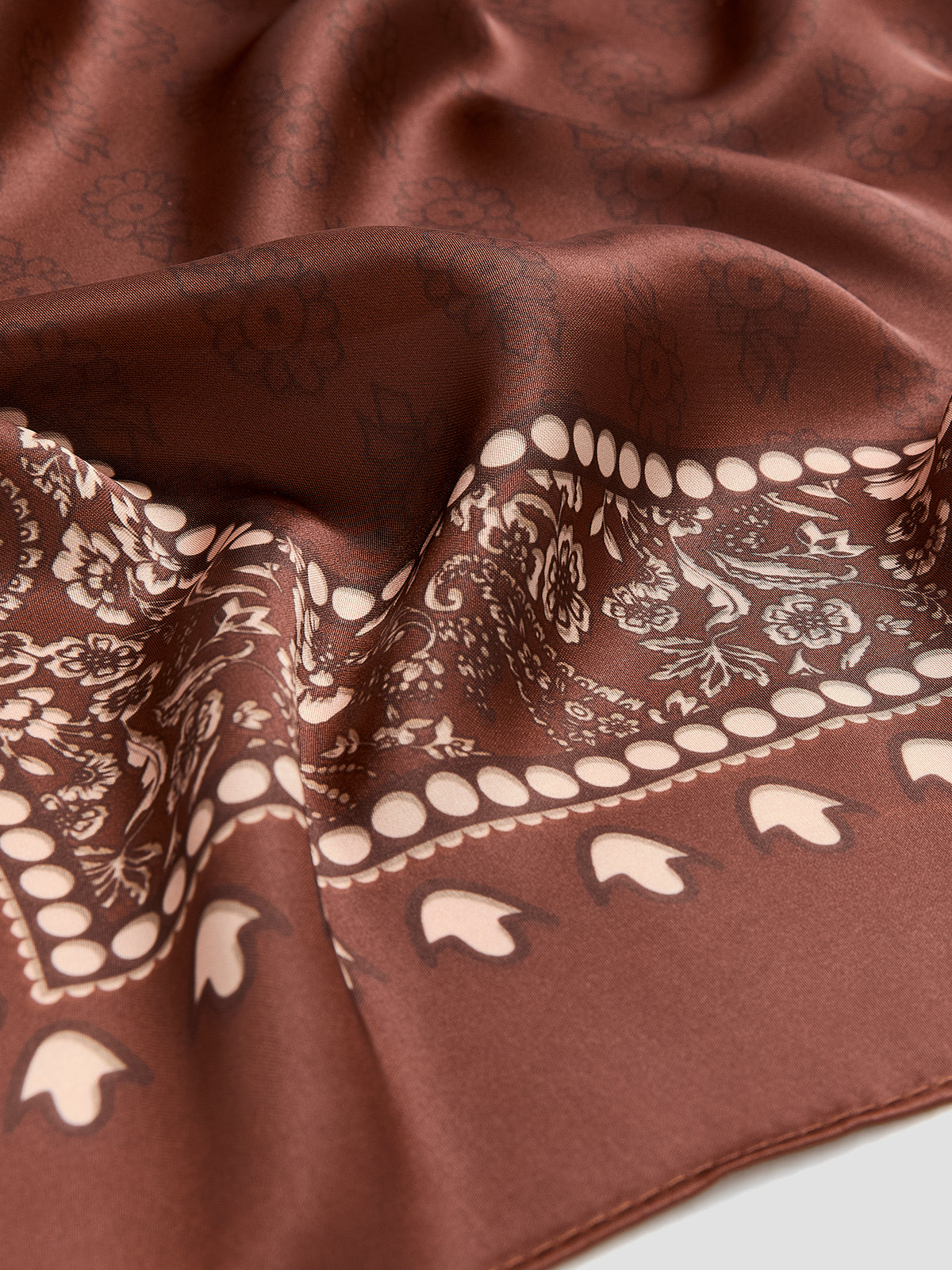 Small Square Scarf with Paisley Pattern