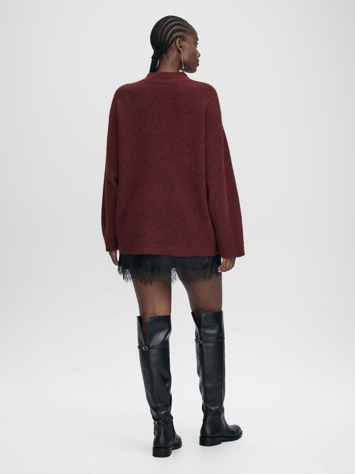 Long-Sleeve Mock-Neck Wool-Blend Sweater