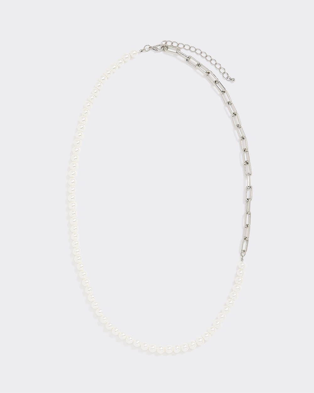Long Half-Pearl Necklace