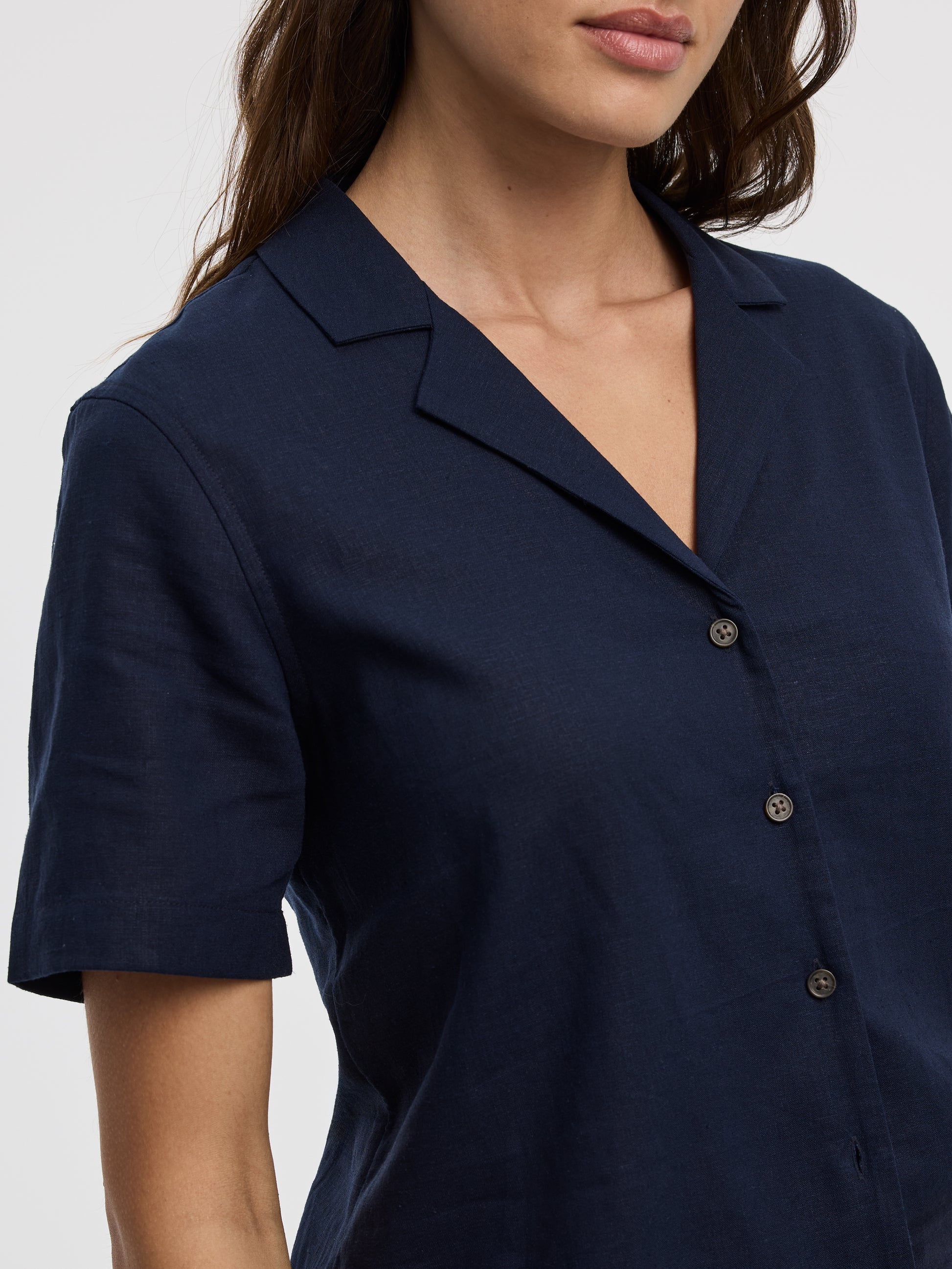 Short-Sleeve Shirt with Pyjama Collar