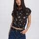 Extended-Sleeve Crew-Neck Blouse with Elasticated Hem