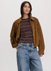 Faux Suede Jacket with Bubble Hem