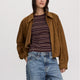 Faux Suede Jacket with Bubble Hem