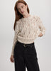 Long-Sleeve Crew-Neck Sweater with Open Stitches
