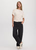 Short-Sleeve Crew-Neck Tee with Shirred Sides