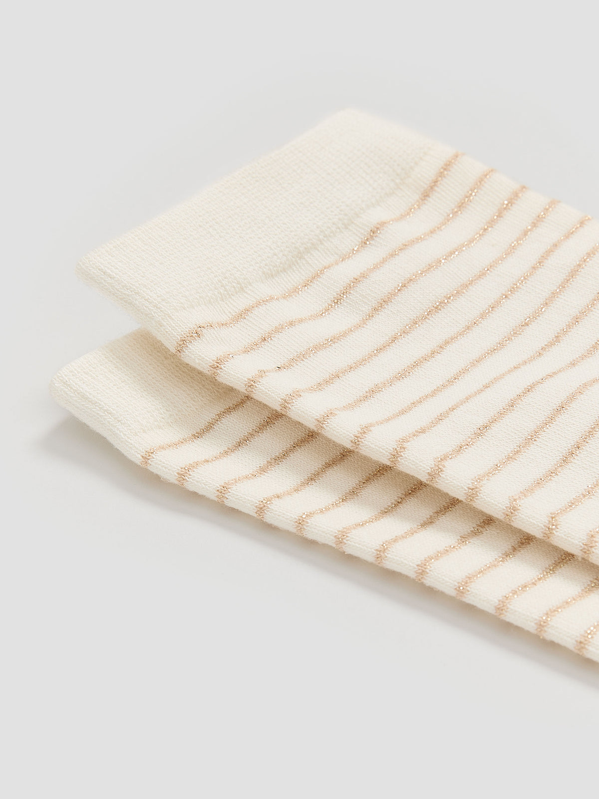 Striped Crew Socks with Metallic Fibres