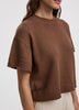 Short-Sleeve Crew-Neck Loose Sweater