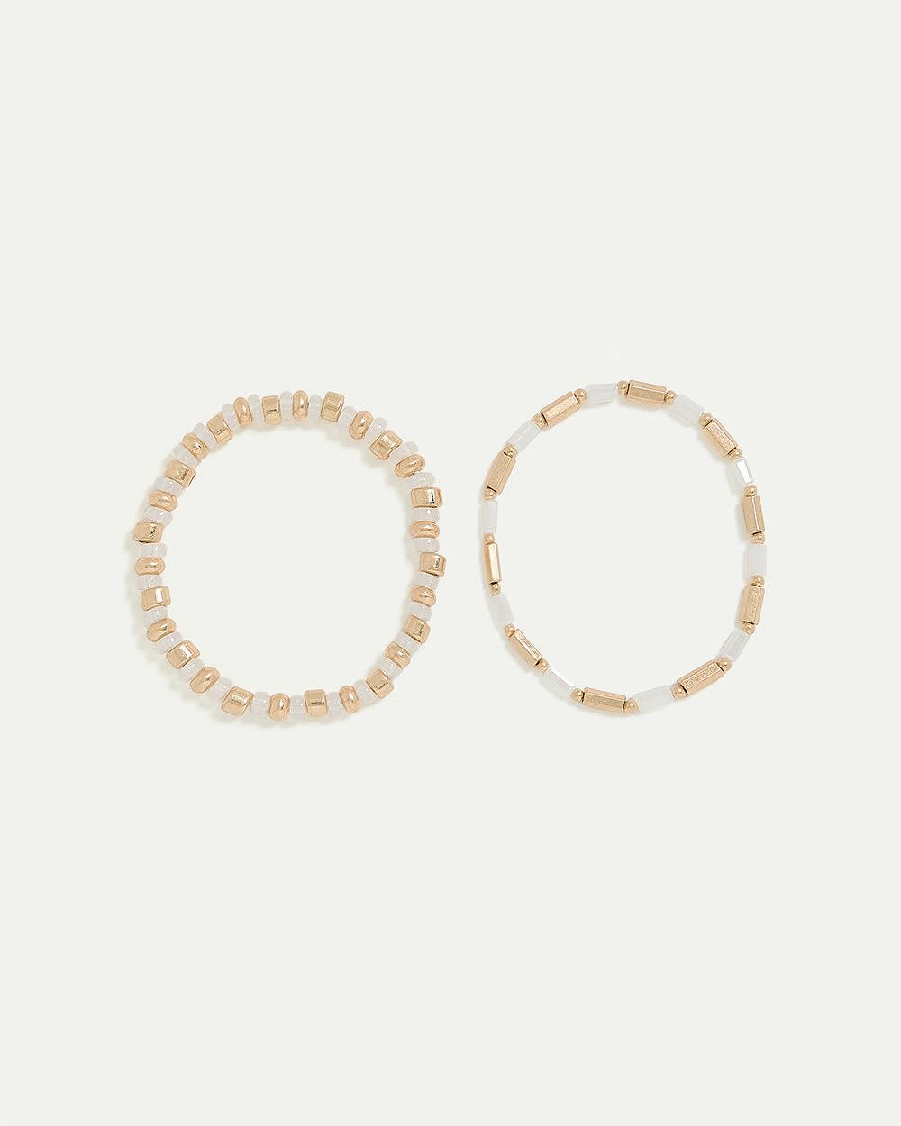 Beaded Elastic Bracelets - Set of 2