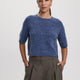 Short-Sleeve Crew-Neck Wool-Blend Sweater