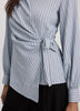 Long-Sleeve Wrap Blouse with V Neckline