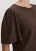 Crew-Neck Top with Short Flutter Sleeves