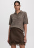 Satin Mini-Skirt with Lace Trim