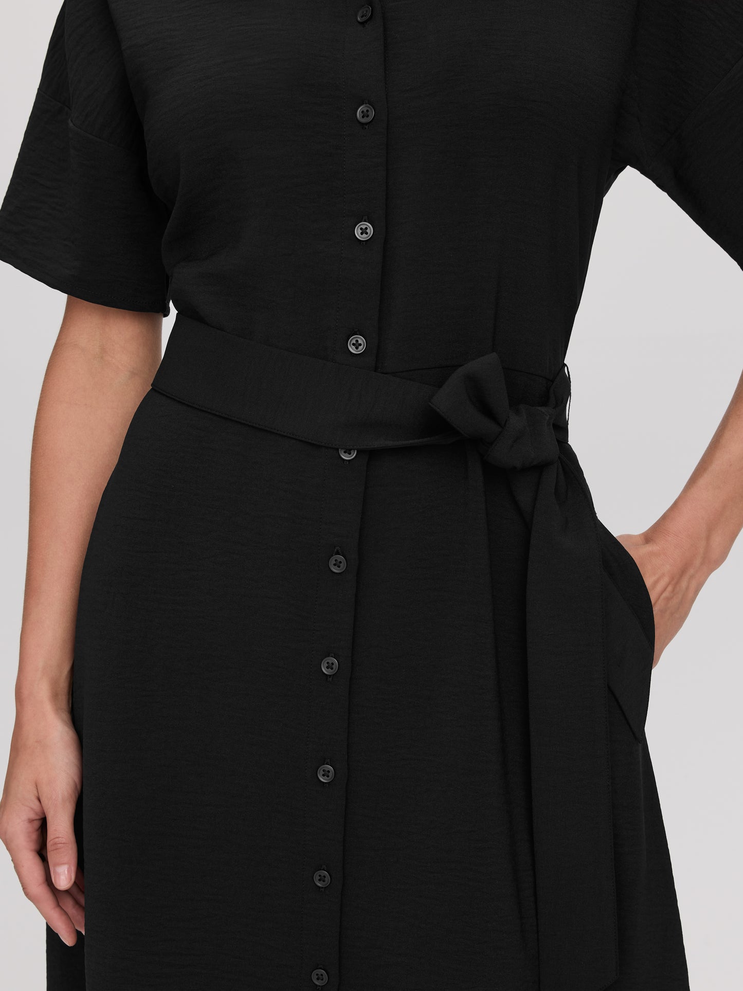 Short-Sleeve Midi Shirtdress