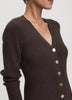 Long-Sleeve V-Neck Buttoned-Down Midi Dress