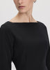 Long-Sleeve Boat-Neck Mini Dress