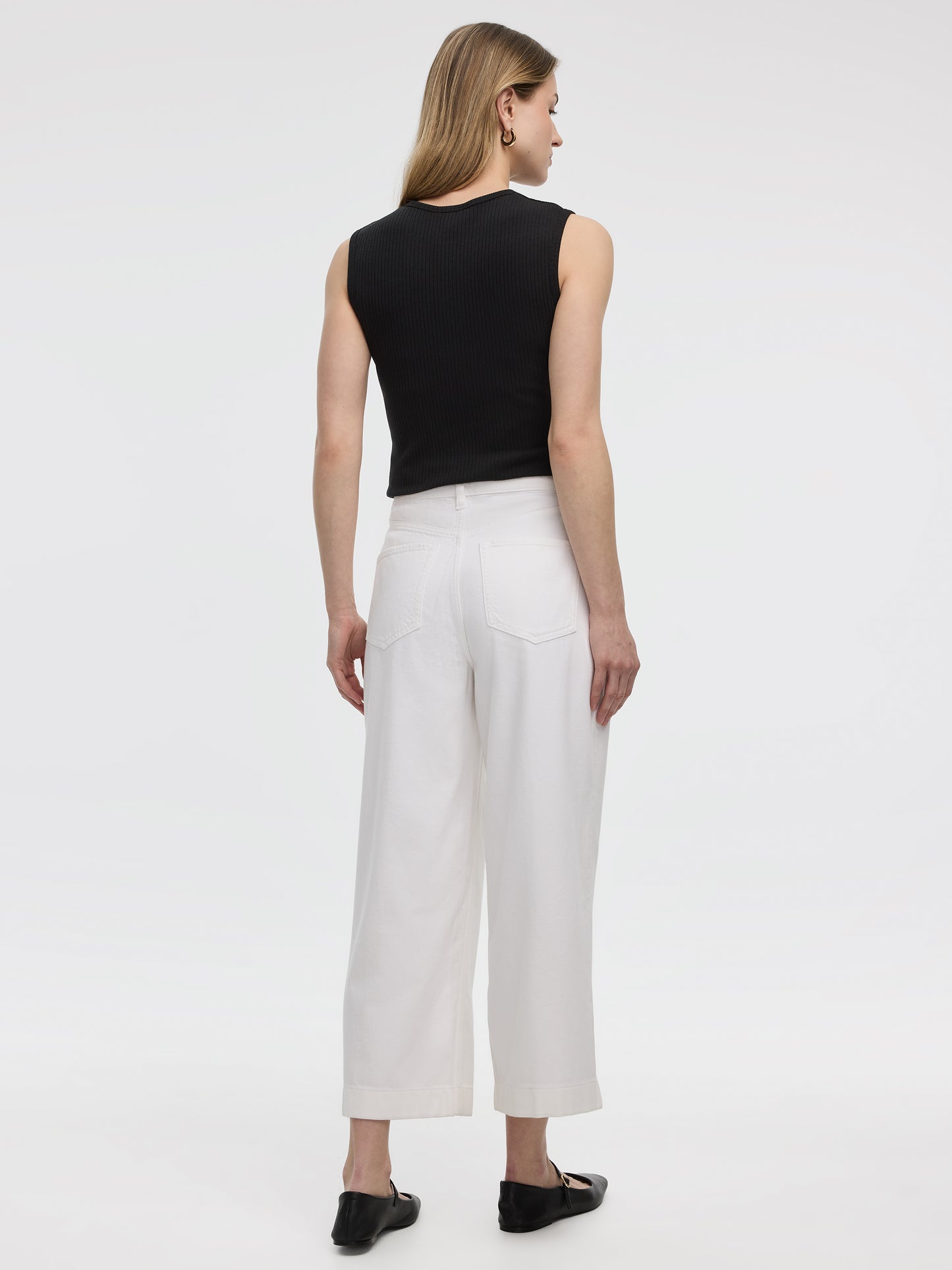 Flowy Wide-Leg High-Rise Cropped Jean