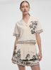 Short-Sleeve Blouse with Pyjama Collar